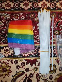 40 Bandiere LGBT arcobaleno e adesivi integrati