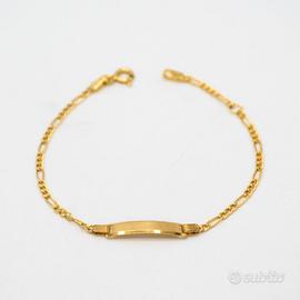 Bracciale bambino oro giallo 9 kt piastrina S.112