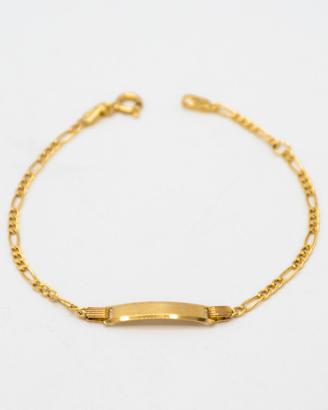 Bracciale bambino oro giallo 9 kt piastrina S.112