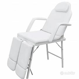 lettino da massaggio portatile similpelle bianco