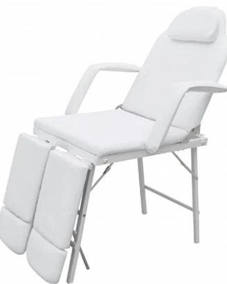 lettino da massaggio portatile similpelle bianco