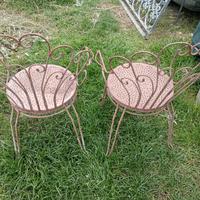 Coppia sedie in ferro Liberty da giardino