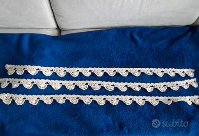 Tre Bordi in pizzo realizzati a mano in cotone