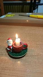 Portacandele natalizio a forma di tazzina di caffè