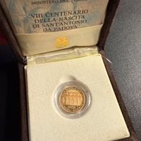 Moneta oro repubblica italiana Sant’Antonio Padova