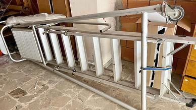 Scala cantiere a palchetto in alluminio con ruote