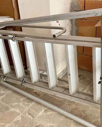 Scala cantiere a palchetto in alluminio con ruote