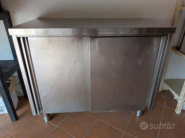 Tavolo armadietto acciaio inox  100x50x85