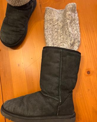 Ugg classic nero con gambale in maglia lavorata