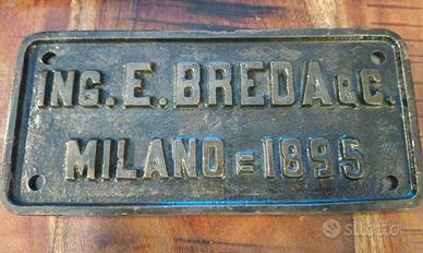 targa Ernesto Breda Milano fine 800