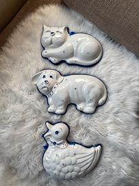 Set soprammobili animali porcellana