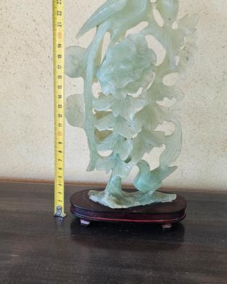 Scultura Cinese in Pietra Dura Bowenite - H 28 cm