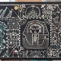 Pannello in rilievo realizzato con specchi e gesso