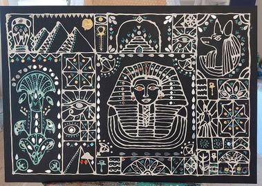 Pannello in rilievo realizzato con specchi e gesso