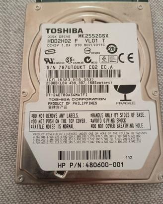 Hard Disk 250 GB 2,5 ""