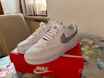 Scarpe Nike Air Force 1 tg 37,5 glitter argento