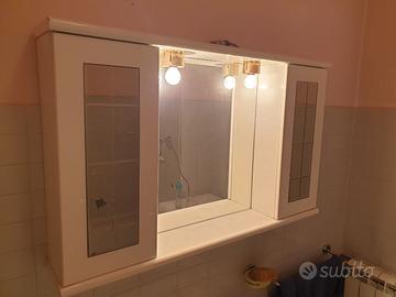 specchiera contenitore bagno con pensili laterali