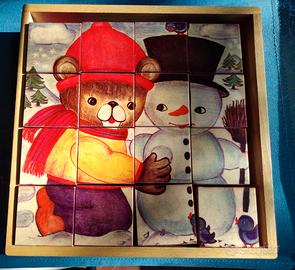 Coloratissimo Puzzle a cubi di legno
