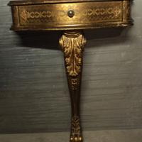 Consolle  dorata in legno con cassetto