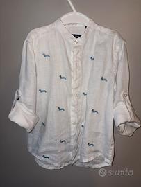 Camicia Harmont & Blaine Junior in lino bianca