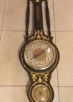 Orologio in legno con barometro, termometro...