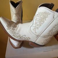 Stivale in pelle bianco texano