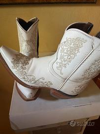 Stivale in pelle bianco texano