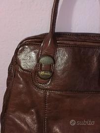 Borsa a bauletto in pelle, Made Italy, 30×27 cm