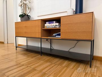 Credenza legno rovere e acciaio Kave Home 3 ante