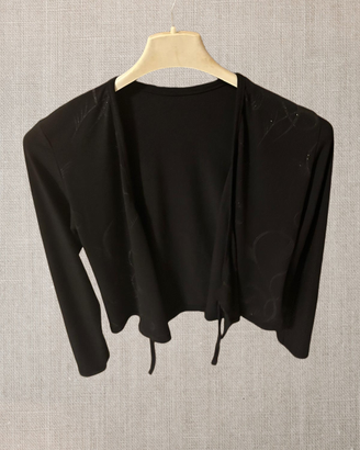 Coprispalle Nero Elegante con Laccetti