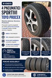 Set di 4 pneumatici sportivi Toyo Proxes