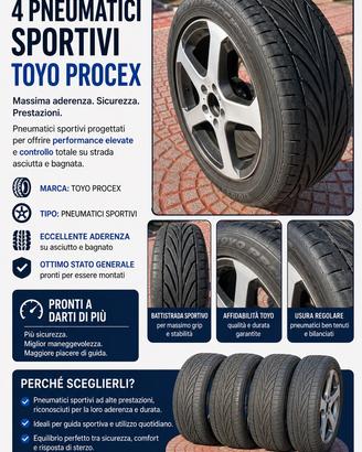 Set di 4 pneumatici sportivi Toyo Proxes