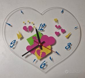 Cuore Orologio da Parete Vintage