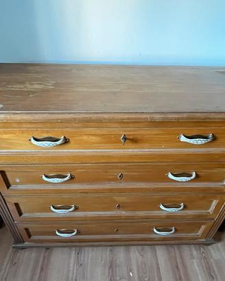 Cassettiera vintage in legno massello