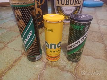 3 tubi vintage di 9 palline da tennis