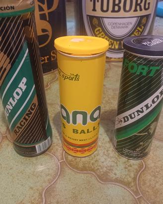 3 tubi vintage di 9 palline da tennis