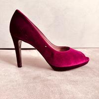 Dècollete Pollini velluto bordeaux / spillo 39,5