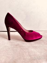 Dècollete Pollini velluto bordeaux / spillo 39,5