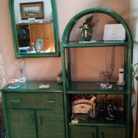 Mobile soggiorno stile etnico  in bambù verde