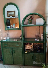 Mobile soggiorno stile etnico  in bambù verde