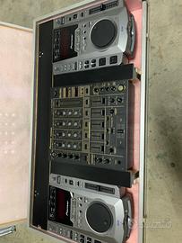 Pioneer DJM 600 mixer + 2 consolle DMP 555 + case