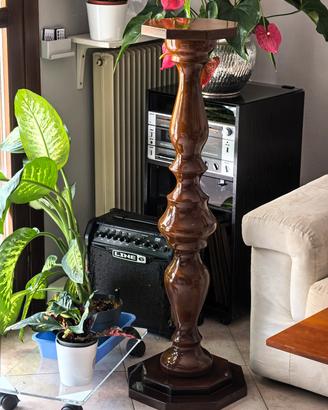Colonna porta vaso in legno – vintage