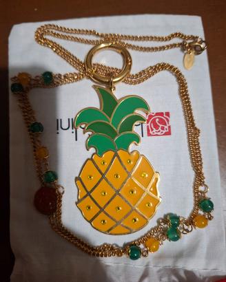 Braccialini ,Maxi Ananas smaltato e charms 