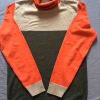 Maglione collo alto leggero arancio/beige/marrone