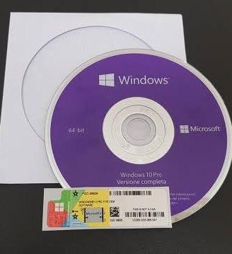 LICENZA Windows 10 32/64 Bit DvD + sticker COA ITA
