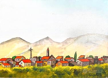 Quadro Antinori 1966 borgo italiano
