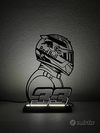 Lampada LED Silhouette formula1 pilota auto