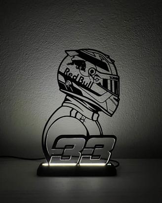 Lampada LED Silhouette formula1 pilota auto