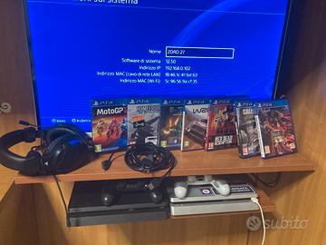 2 playstation 4 slim + cuffie  2 joystick + giochi