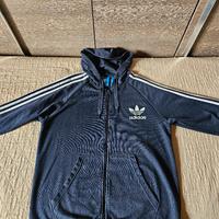 Felpa Adidas con zip e cappuccio da uomo blu